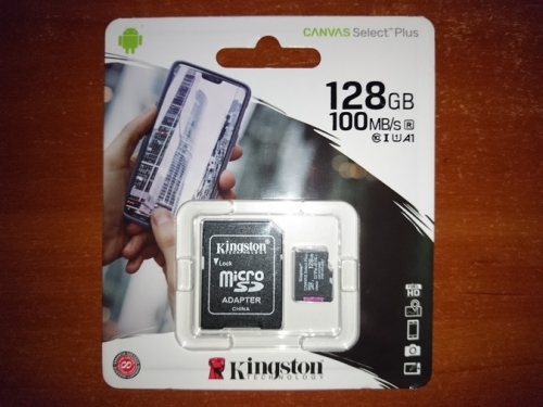 Фото Карта пам'яті Kingston 128 GB microSDXC Class 10 UHS-I Canvas Select Plus + SD Adapter SDCS2/128GB від користувача Sappy_Capy