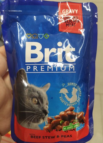 Фото вологий корм Brit Premium Cat Beef Stew & Peas 100 г (100270 /505982) від користувача Gouster