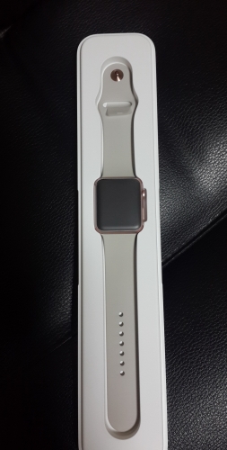 Фото Смарт-годинник Apple Watch Sport 42mm Rose Gold Aluminum Case with Stone Sport Band (MLC62) від користувача 