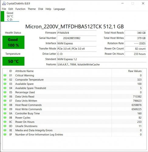 Фото SSD накопичувач Micron 2200 512 GB (MTFDHBA512TCK-1AS1AABYY) від користувача Ruloff