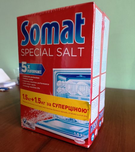 Фото Засіб від накипу Somat Соль 3x Anti-Lime Action 1,5 кг (9000100147293) від користувача 09061966