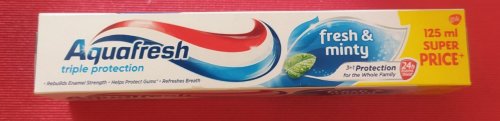 Фото зубна паста Aquafresh Зубная паста Аквафреш Освежающе-мятная 125 мл (5908311868447) від користувача jozefin L