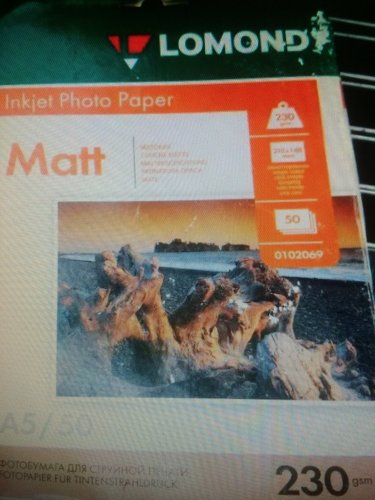 Фото Фотопапір Lomond Matt Photo Paper (A5, 230 г/м2, 50 листов) (0102069) від користувача 4521