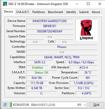 Фото SSD накопичувач Kingston A400 120 GB (SA400S37/120G) від користувача Ruloff