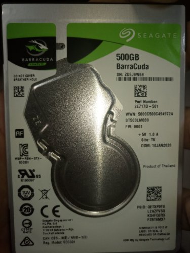 Фото Жорсткий диск Seagate BarraCuda 2,5" (ST500LM030) від користувача Лабіринт Знання