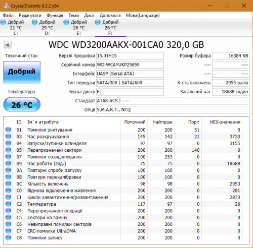 Фото Жорсткий диск WD Blue 320 GB (WD3200AAKX) від користувача amuniversum