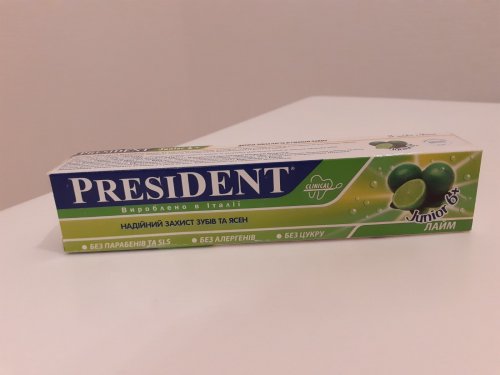 Фото  President Паста зубна дитяча 6+ Toothpaste Lime 50 мл від користувача QuickStarts