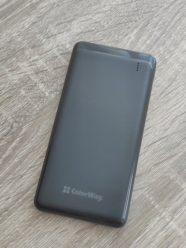 Фото Зовнішній акумулятор (павербанк) ColorWay 10000 mAh Slim USB QC3.0 + USB-C Power Delivery 18W Black (CW-PB100LPG3BK-PD) від користувача Dmytro