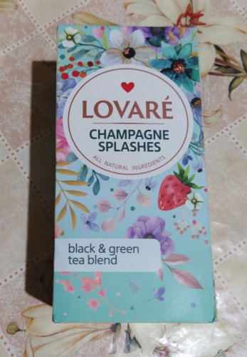 Фото зелений чай, чай з добавками, фруктовий, ягідний чай Lovare Чай черный и зеленый байховый Брызги шампанского, 24х2г (4820198871147) від користувача Isolar