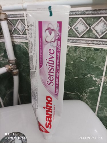 Фото зубна паста Sanino Зубная паста  Защита для чувствительных зубов, 100 мл (8690506471811) від користувача Алена Аршиникова