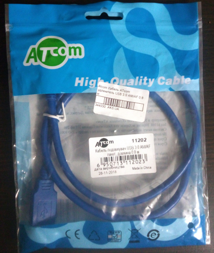 Фото Кабель USB Type-A ATcom USB3.0 AM/AF 0.8m (11202) від користувача dr_ula