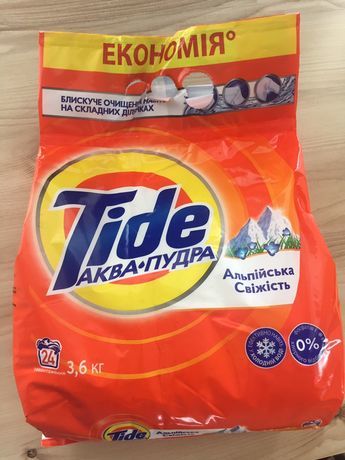 Фото Пральний порошок Tide Пральний порошок Аква-Пудра Альпійська свіжість 3.6 кг (8006540537701) від користувача Пр Ар