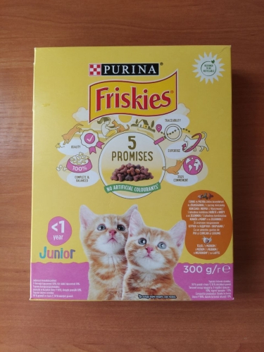 Фото Сухий корм Friskies Junior с курицей, молоком и овощами 0,3 кг (7613031868360) від користувача Gouster