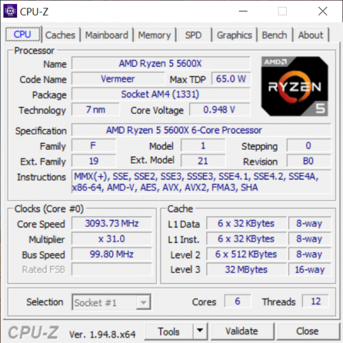 Фото Процесор AMD Ryzen 5 5600X (100-100000065BOX) від користувача Nick Chayka