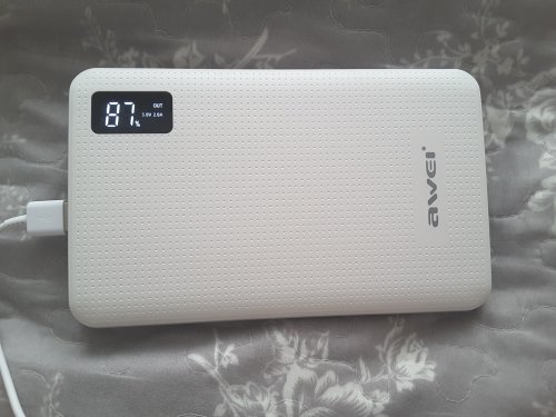 Фото Зовнішній акумулятор (Power bank) Awei P56K 30000mAh White від користувача 1945