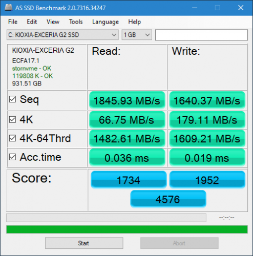 Фото SSD накопичувач Kioxia Exceria G2 1 TB (LRC20Z001TG8) від користувача dr0