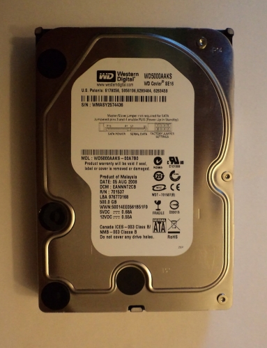 Фото Жорсткий диск WD Blue 500 GB (WD5000AAKS) від користувача 