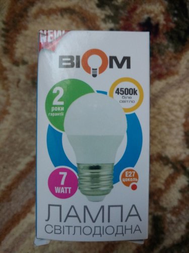 Фото Світлодіодна лампа LED Biom LED BT-564 G45 6W E27 4500К матовая від користувача DO3ATOP