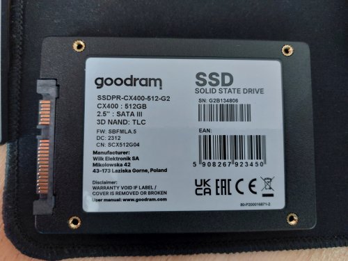 Фото SSD накопичувач GOODRAM CX400 Gen.2 512 GB (SSDPR-CX400-512-G2) від користувача vady