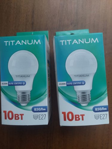 Фото Світлодіодна лампа LED TITANUM LED A60 10W E27 4100K 220V (TLA6010274) від користувача Влад Некрасов