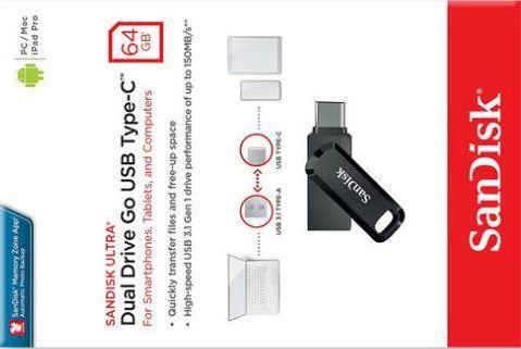 Фото Флешка SanDisk 64 GB Ultra Dual Drive Go Type-C Black (SDDDC3-064G-G46) від користувача 