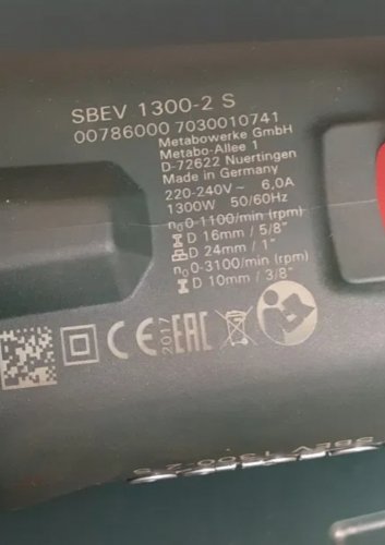 Фото Дриль Metabo SBEV 1300-2 S Futuro Plus (600786500) від користувача Влад Некрасов