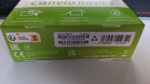 Фото Жорсткий диск Toshiba Canvio Basics 2022 1 TB Black (HDTB510EK3AA) від користувача leetr