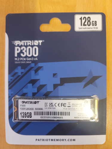 Фото SSD накопичувач PATRIOT P300 128 GB (P300P128GM28) від користувача Ironhide