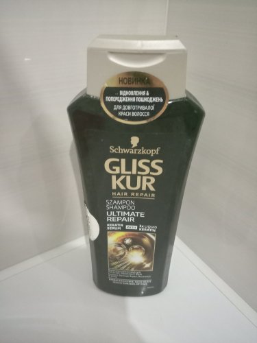 Фото  Gliss kur Ultimate Repair Shampoo 250 ml Шампунь для сильно поврежденных и сухих волос (9000100662918) від користувача Лабіринт Знання