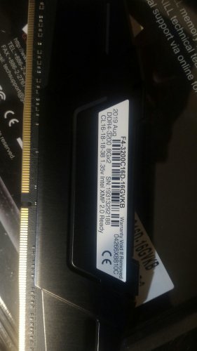 Фото Пам'ять для настільних комп'ютерів G.Skill 16 GB (2x8GB) DDR4 3200 MHz (F4-3200C16D-16GVKB) від користувача Naz