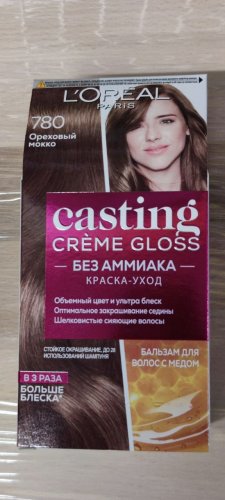 Фото  L'Oreal Paris Краска-уход для волос L' Casting Creme Gloss 780 Ореховый мокко без аммиака (3600523281510) від користувача Serhii