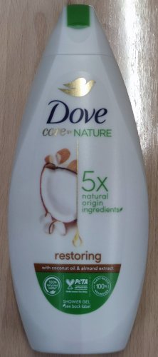 Фото гель для душу Dove Крем-гель для душа  Восстанавливающий с маслом кокоса и экстрактом миндаля 225 мл (8720181222627) від користувача Serhii