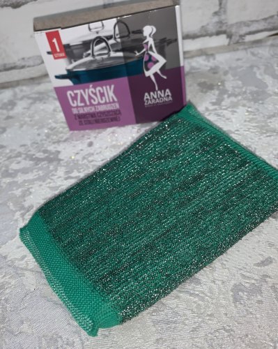 Фото губки кухонні, серветки для прибирання Anna Zaradna Губка для очищения сильных загрязнений 1шт (5903936017690) від користувача Sveta65