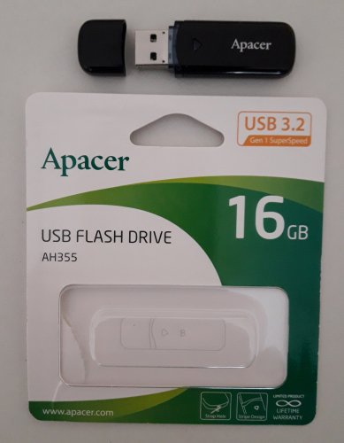Фото Флешка Apacer 16 GB AH355 USB 3.0 Black (AP16GAH355B-1) від користувача Interim