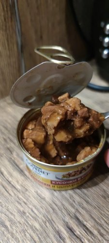 Фото консерви Gourmet Gold с лососем и цыпленком 85 г 24 шт (7613032618681) від користувача Serhii