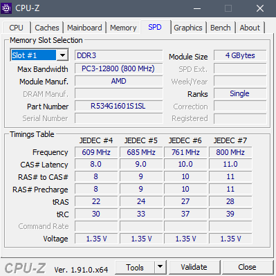 Фото Пам'ять для ноутбуків AMD 4 GB SO-DIMM DDR3L 1600 MHz (R534G1601S1SL-U) від користувача okneieskela