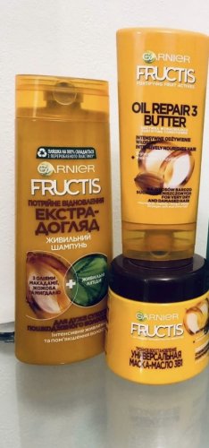 Фото шампунь для волосся Garnier Шампунь  Fructis Тройное восстановление масло-уход для сухих и повреждённых волос 400 мл (3600542065 від користувача Maya