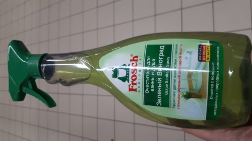 Фото Рідкий засіб для прибирання Frosch Чистящее средство для ванной Зеленый виноград 500 мл (4009175170941) від користувача Serhii Mykhelev