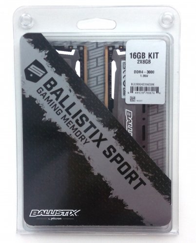 Фото Пам'ять для настільних комп'ютерів Crucial 16 GB (2x8GB) DDR4 3000 MHz Ballistix Sport LT Gray (BLS2K8G4D30AESBK) від користувача Руслан