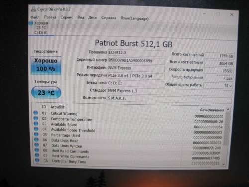 Фото SSD накопичувач PATRIOT Viper VPN100 512 GB (VPN100-512GM28H) від користувача ledokol3000