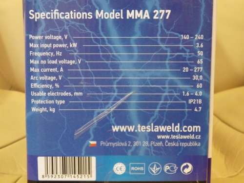 Фото Зварювальний інвертор Tesla Weld MMA 277 IGBT від користувача Алексей Алексей