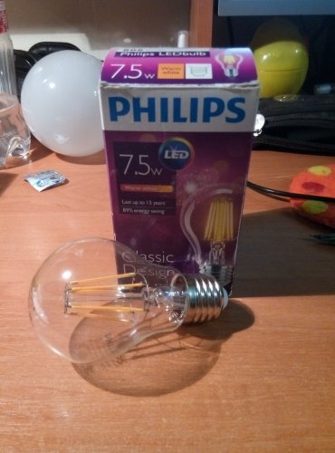 Фото Світлодіодна лампа LED Philips LED Fila ND E27 7.5-70W 2700K 230V A60 1CT APR (929001180507) від користувача xeviye337