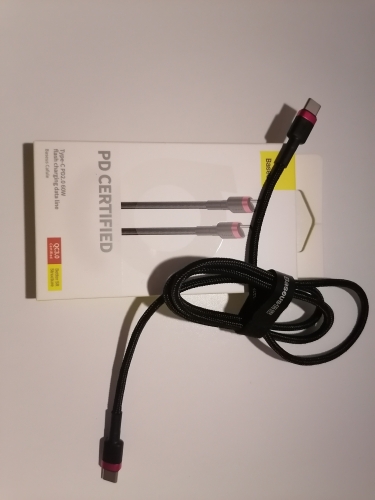 Фото Кабель USB Type-C Baseus Cafule Series Type-C PD2.0 60W Flash charge Cable 20V 3A 1m Red black (CATKLF-G91) від користувача Pro Consumer