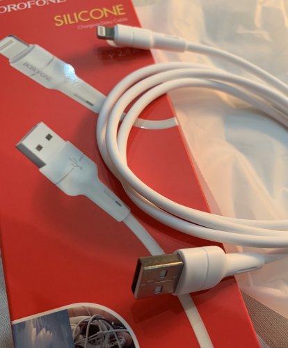 Фото Кабель USB Type-C Borofone BX30 Silicone Charging Data Cable for USB-C 1m White (BX30CW) від користувача Serj83