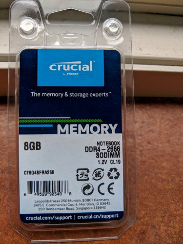 Фото Пам'ять для ноутбуків Crucial 8 GB SO-DIMM DDR4 2666 MHz (CT8G4SFRA266) від користувача Total