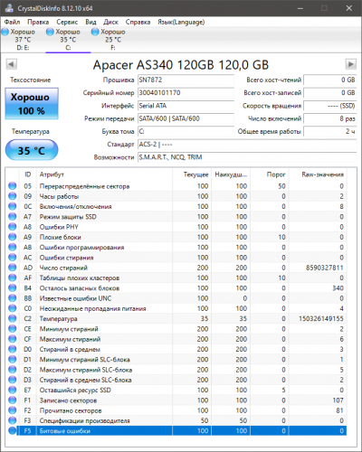 Фото SSD накопичувач Apacer AS340X 120 GB (AP120GAS340XC-1) від користувача game-3d