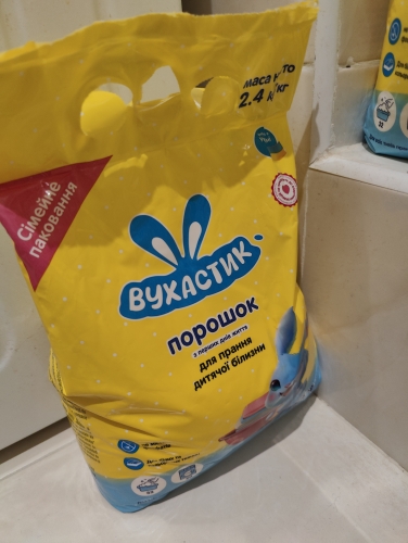 Фото Безфосфатний пральний порошок Вухастик Порошок для прання дитячих речей  2,4 кг (4820268100610) від користувача QuickStarts