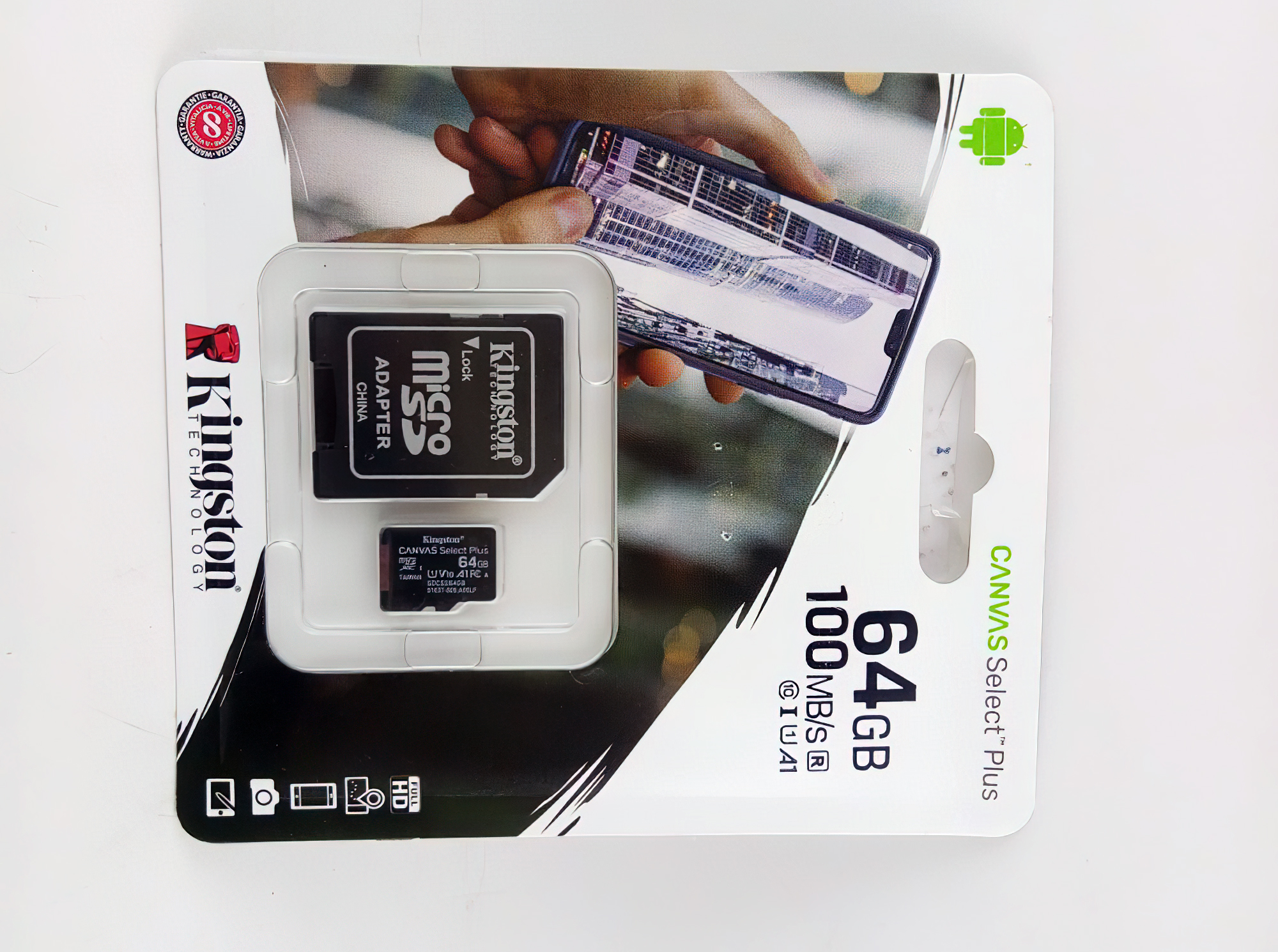 Kingston 64 GB microSDXC Class 10 UHS-I Canvas Select Plus + SD Adapter  SDCS2/64GB купить от 206 грн. Сравнить цены на карта памяти 64 GB microSDXC Class  10 UHS-I Canvas Select Plus +