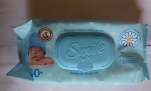 Фото Вологі серветки Smile Влажные салфетки Baby с экстрактом ромашки, алоэ и витаминным комплексом 100 шт від користувача 