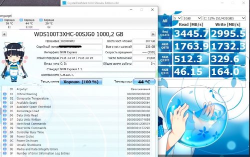 Фото SSD накопичувач WD Black SN750 NVME SSD 1 TB With Heatsink (WDS100T3XHC) від користувача mk